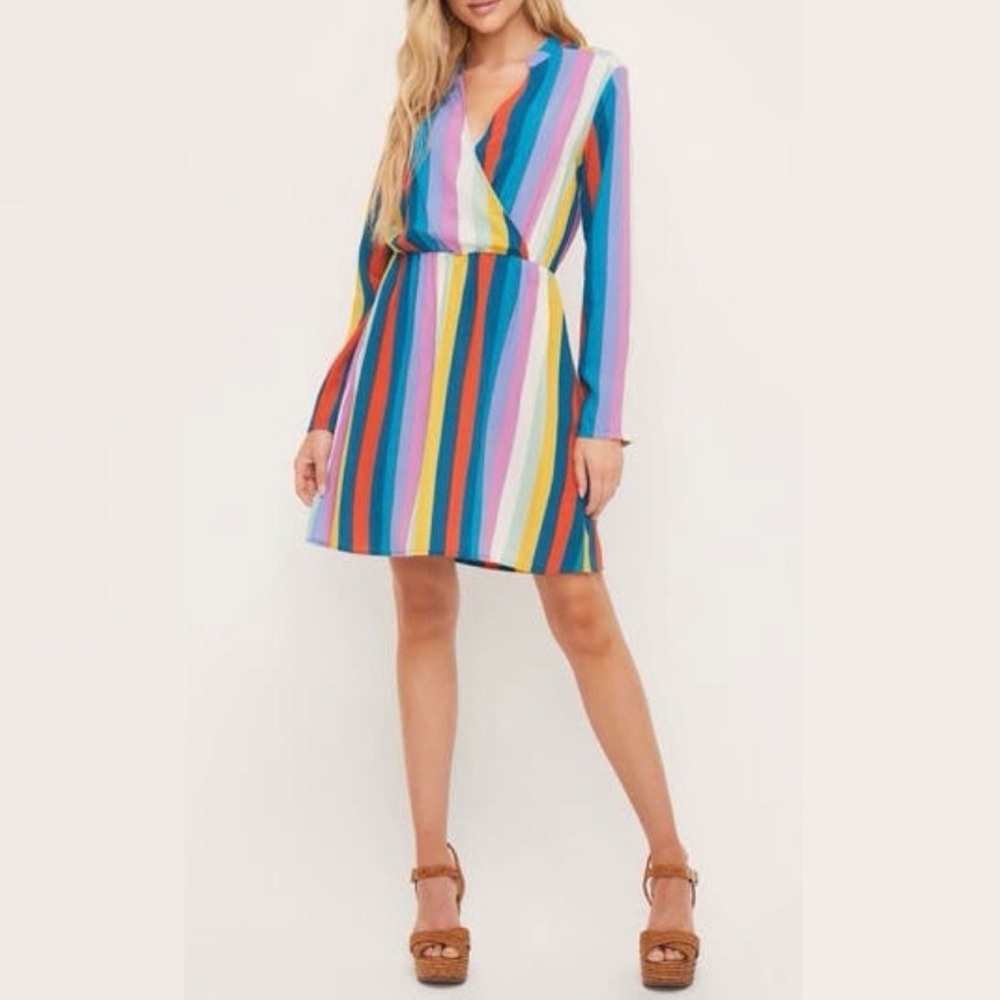 All in Favor Colorful Striped Mini Dress